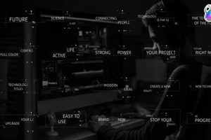 FCPX插件-20种现代科技感毛刺文字标题动画 Technology Titles 支持M1M2