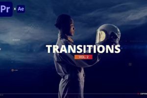AE/PR模板-透明玻璃质感滑动切片切割视差过渡转场元素效果 Transitions
