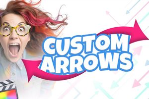 FCPX插件-80组线条指示标注方向箭头线型粗细虚线标题MG动画 Custom Arrows