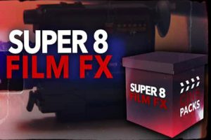 视频素材-8毫米复古老电影质感胶片边框噪点刮痕纹理闪烁动画 Super 8 Film FX