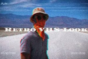 AE模板-真实的扭曲和划痕效果模拟磁带怀旧风格VHS复古老电影元素叠加 Retro VHS Look