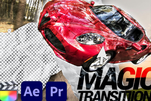 FCPX插件-创意AI智能遮罩视频动态转场预设 马赛克遮挡抖动闪现等 Magic Transitions