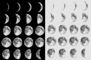 图片素材-23款月亮月球圆月月相变化弯洁白月高清图片元素PNG免扣免抠装饰素材