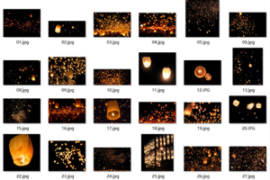 PSD模板/图片素材-夜景古风人像漂浮孔明灯放飞PSD影楼后期创意合成写真PS素材背景KMD