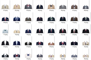 PSD模板-72款最新海马体学院风女孩西装证件照素材