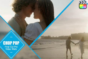 FCPX中文插件-30种时尚创意多画面网格拼贴分屏动画 Chop Pop