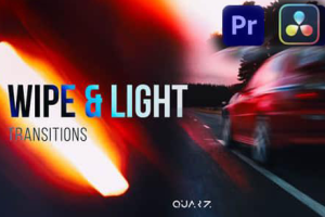 PR/达芬奇模板-50组动感光效快速闪烁转场预设 Wipe Light Transitions