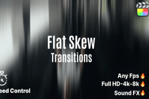 FCPX插件–40种视频平移拉伸透视倾斜转场预设 Flat Skew Transition