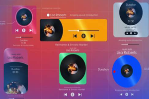 AE模板-精美简洁音乐播放器挂件小控件UI界面动画 Music Widget