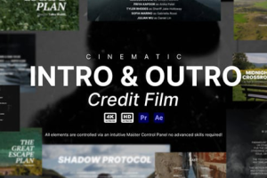 AE/PR模板-电影片头片尾字幕动画 Intro & Outro Credit Film