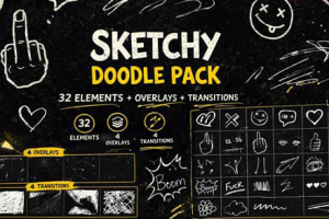 AE模板-32个创意手绘涂鸦线条MG动画叠加素材 Doodle Hand Drawn Toolkit