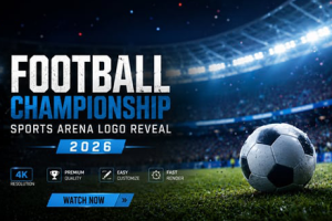 AE/PR模板-模拟体育场大赛氛围电影级LOGO片头动画 Football Championship Sports Arena Logo Reveal 2026